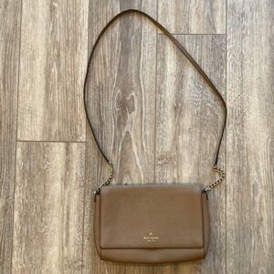 Kate Spade Tan Crossbody Bag with Gold Accents